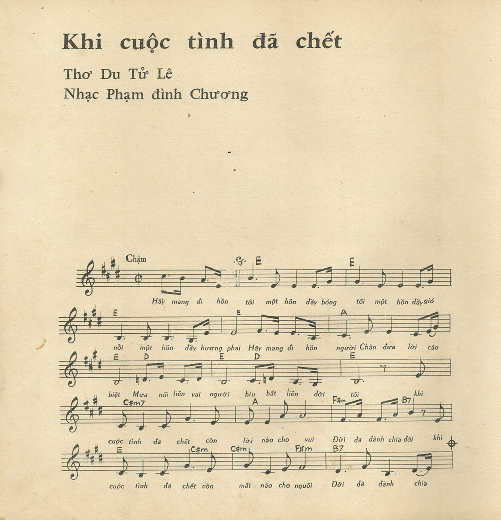 Sheet nhạc Khi cuộc tình đã chết - Trang 1