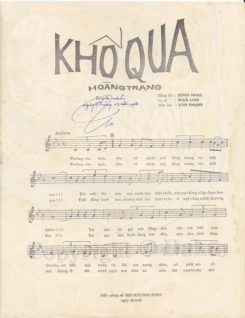 Sheet nhạc Khổ qua - Trang 2