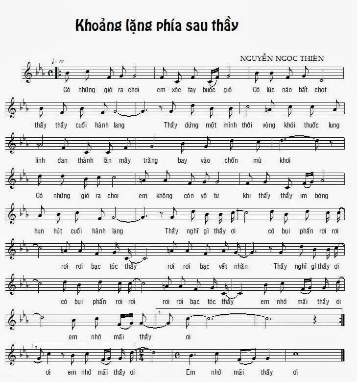 Sheet nhạc Khoảng lặng phía sau thầy - Trang 1