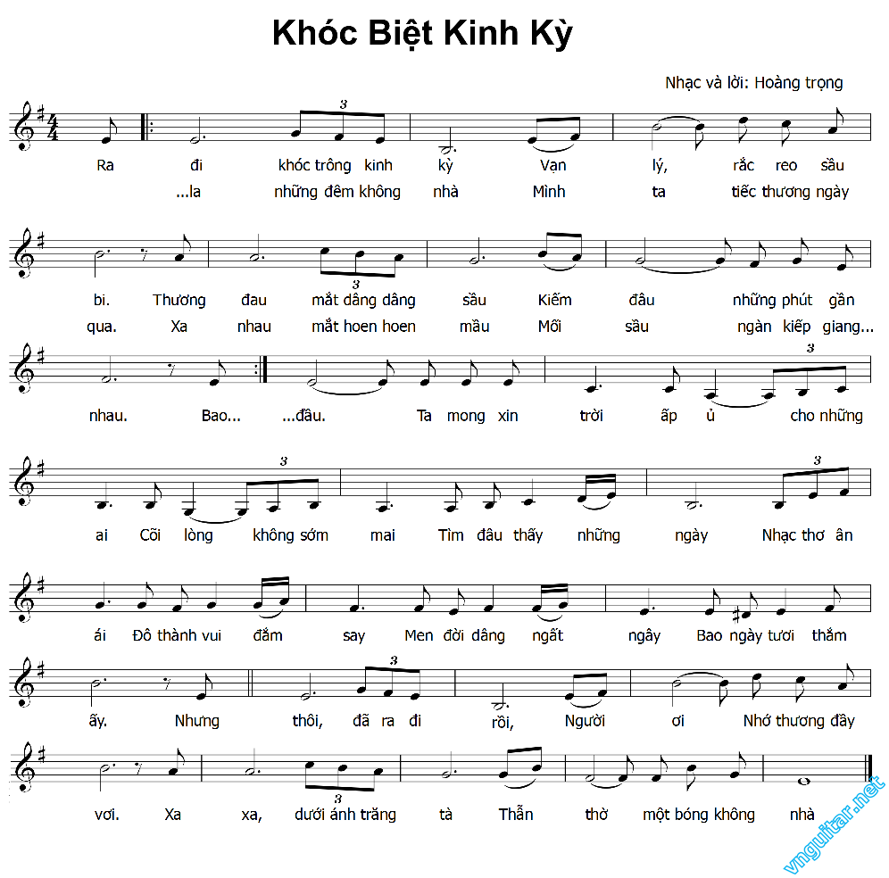 Sheet nhạc Khóc biệt kinh kỳ - Trang 4