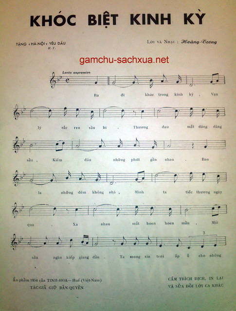 Sheet nhạc Khóc biệt kinh kỳ - Trang 2