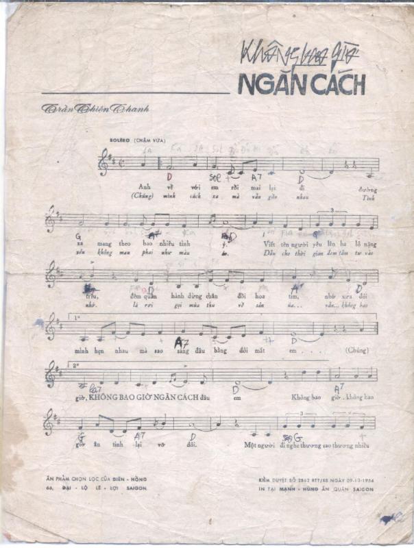 Sheet nhạc Không bao giờ ngăn cách - Trang 2