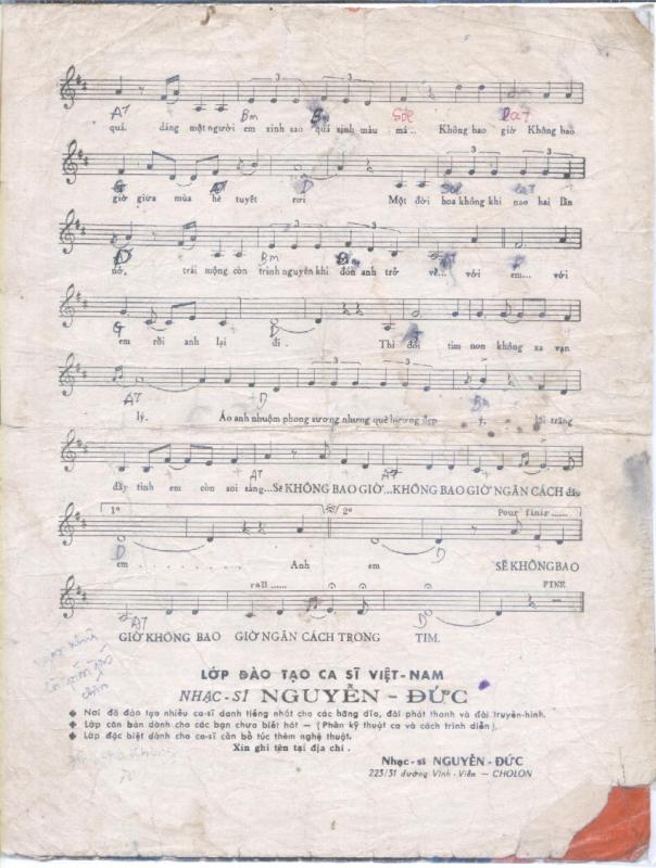 Sheet nhạc Không bao giờ ngăn cách - Trang 3