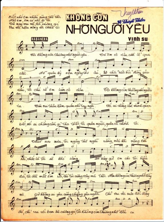 Sheet nhạc Không còn nhớ người yêu - Trang 2