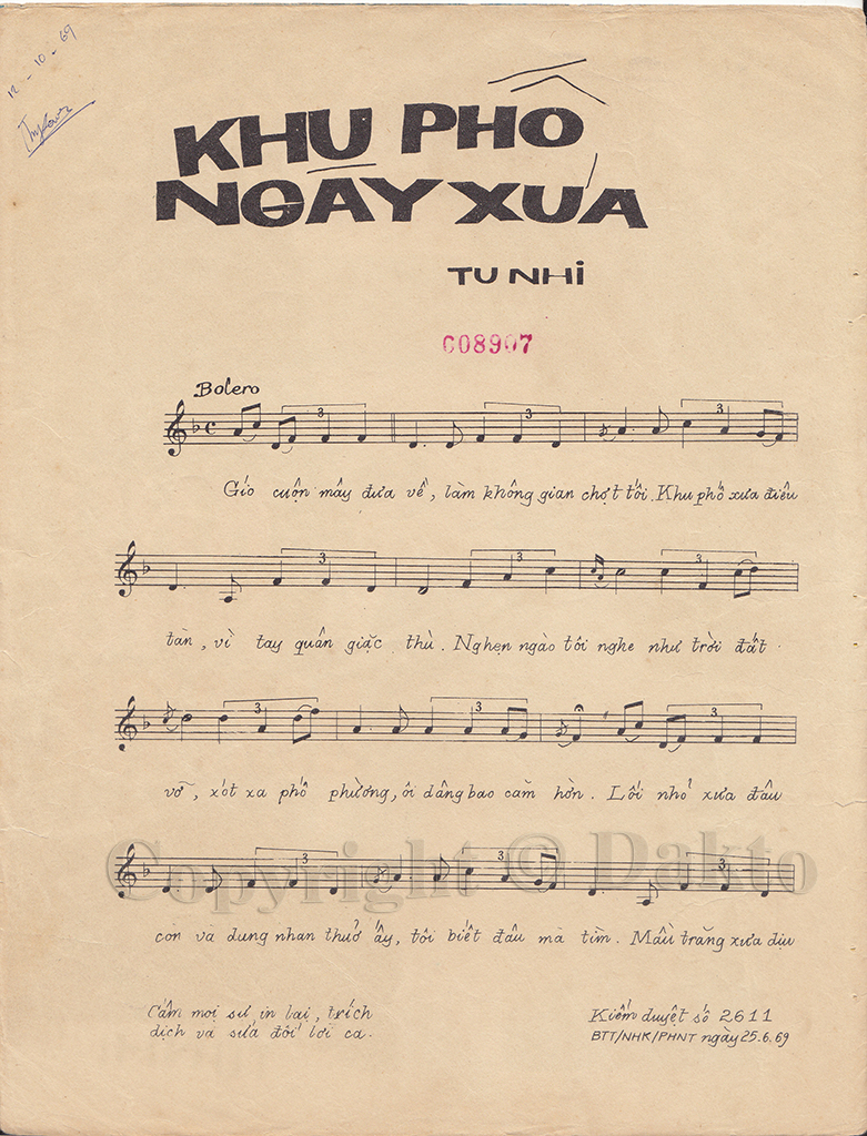 Sheet nhạc Khu phố ngày xưa - Trang 2