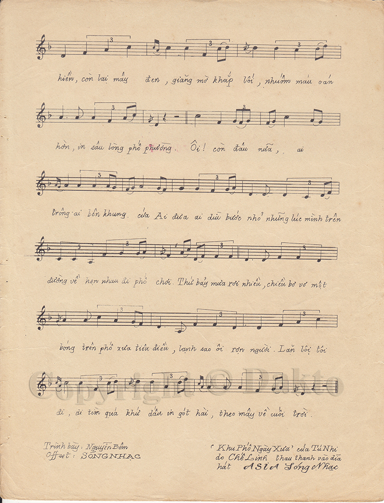 Sheet nhạc Khu phố ngày xưa - Trang 3