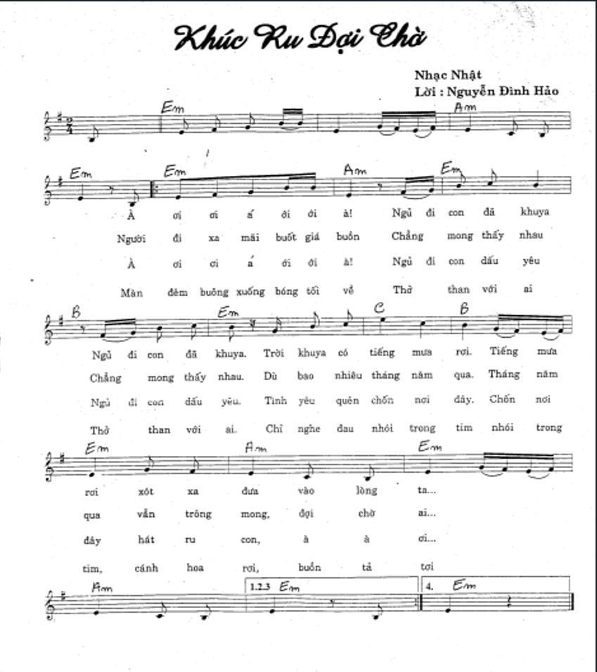 Sheet nhạc Khúc ru đợi chờ - Trang 1