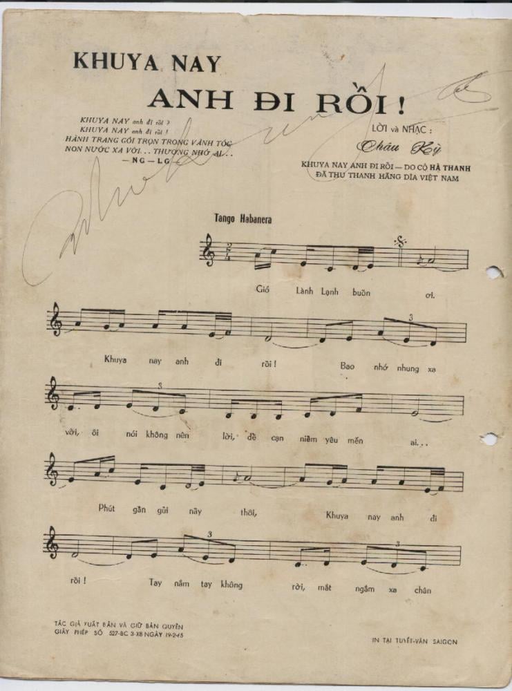 Sheet nhạc Khuya nay anh đi rồi - Trang 2