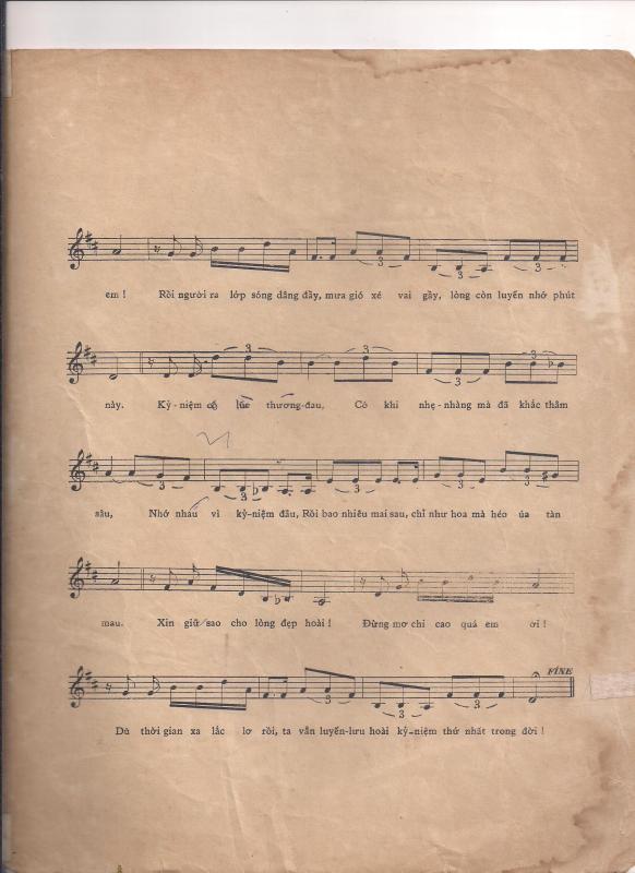 Sheet nhạc Kỷ niệm đầu - Trang 3