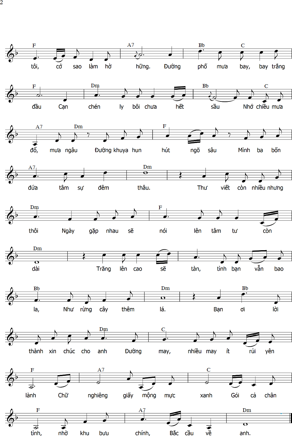 Sheet nhạc Lá thư đô thị - Trang 6