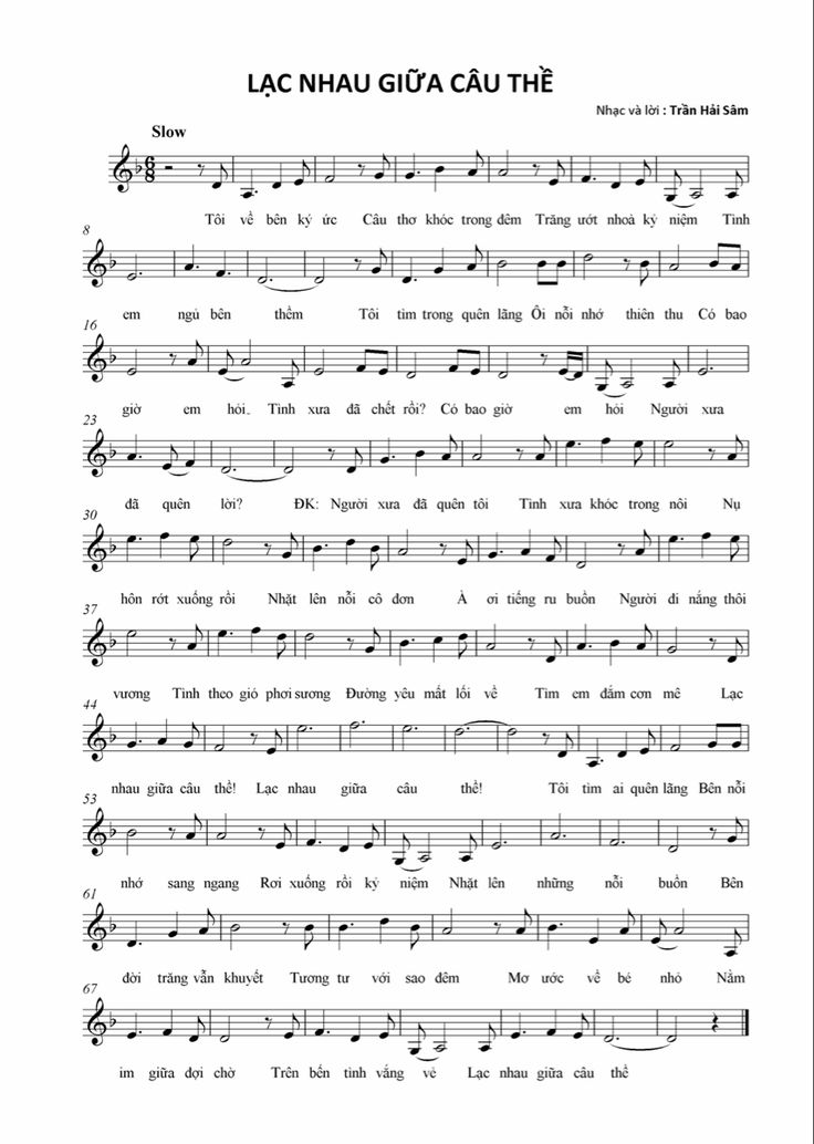 Sheet nhạc Lạc nhau giữa câu thề - Trang 1
