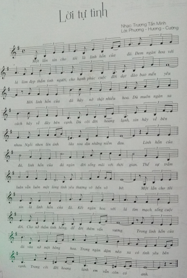 Sheet nhạc Lời tự tình - Trang 1