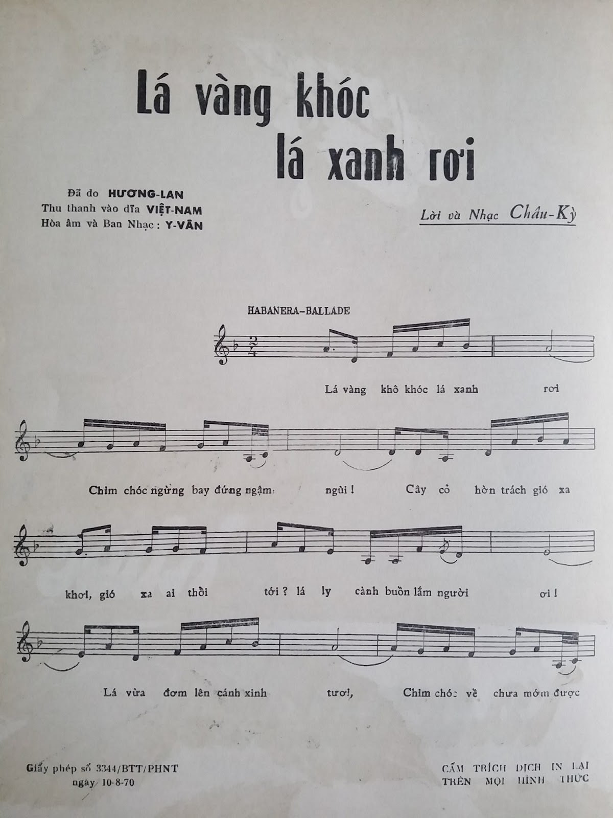 Sheet nhạc Lá vàng khóc lá xanh rơi - Trang 4