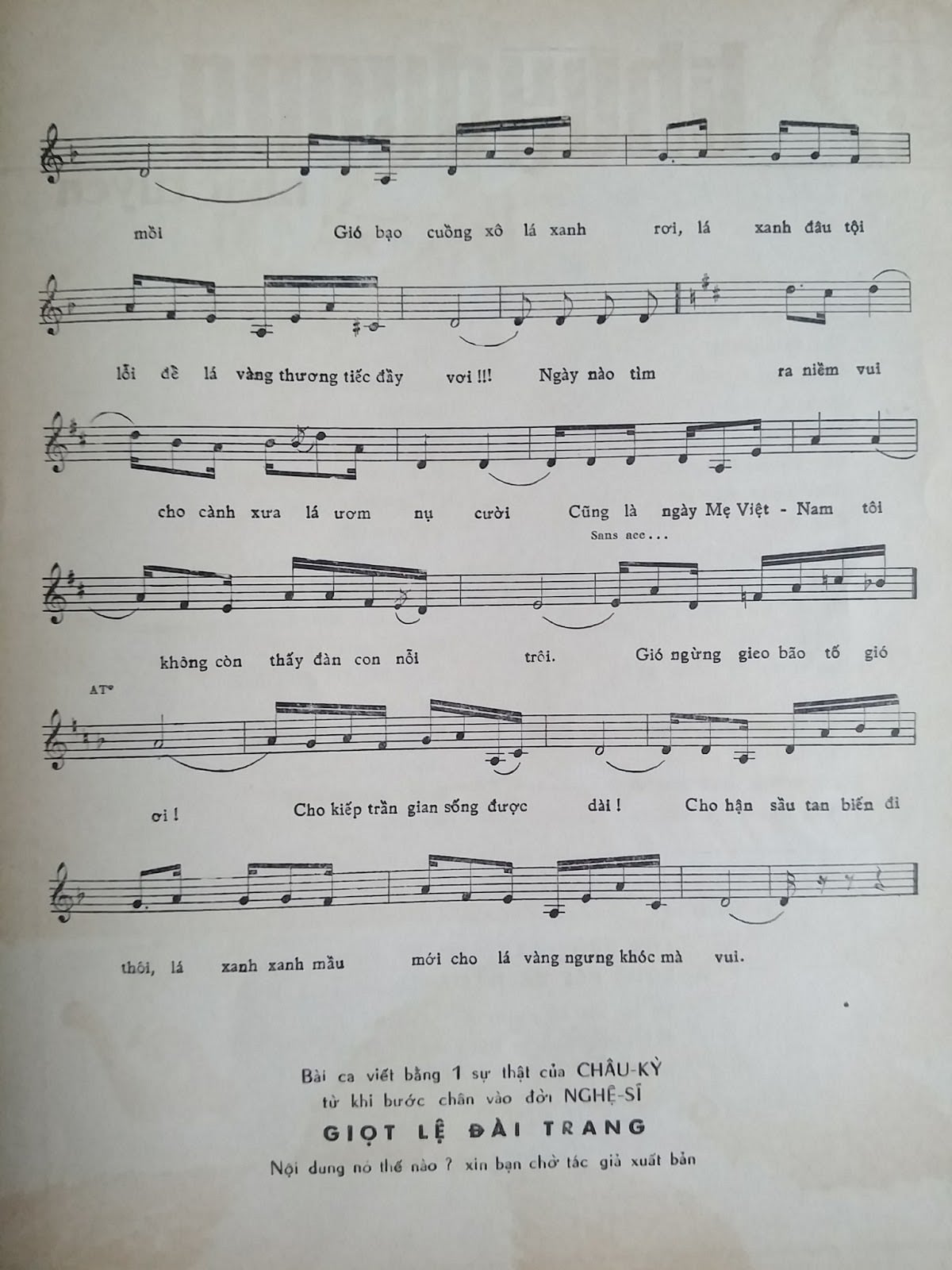 Sheet nhạc Lá vàng khóc lá xanh rơi - Trang 5