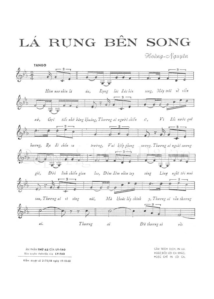 Sheet nhạc Lá rụng bên song - Trang 1
