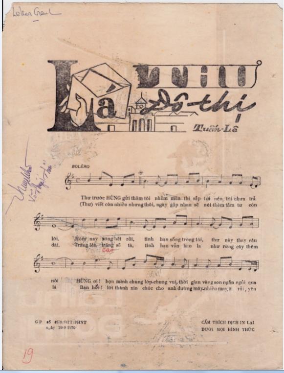 Sheet nhạc Lá thư đô thị - Trang 2