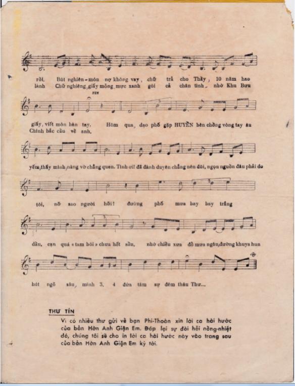 Sheet nhạc Lá thư đô thị - Trang 3