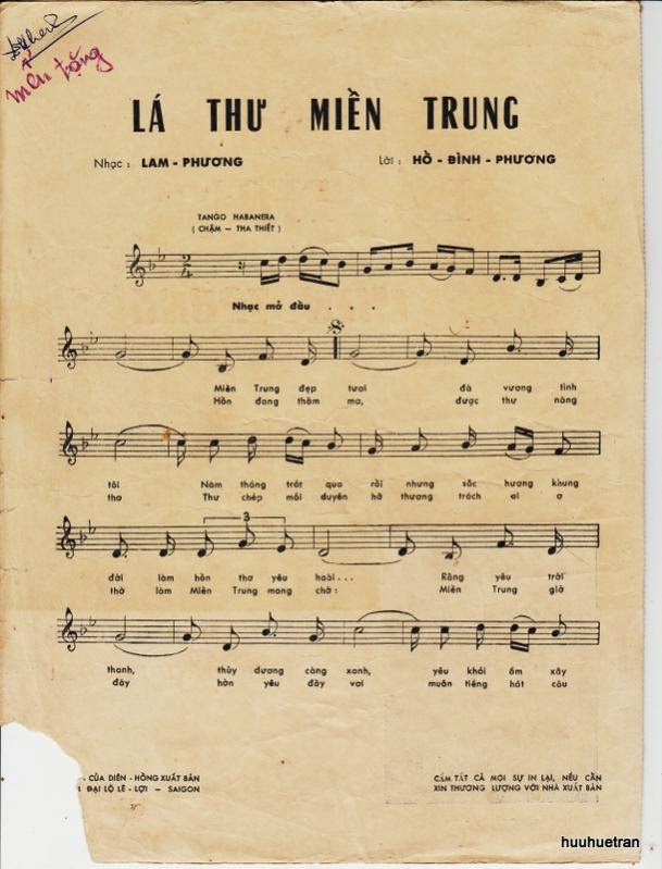 Sheet nhạc Lá thư miền Trung - Trang 2