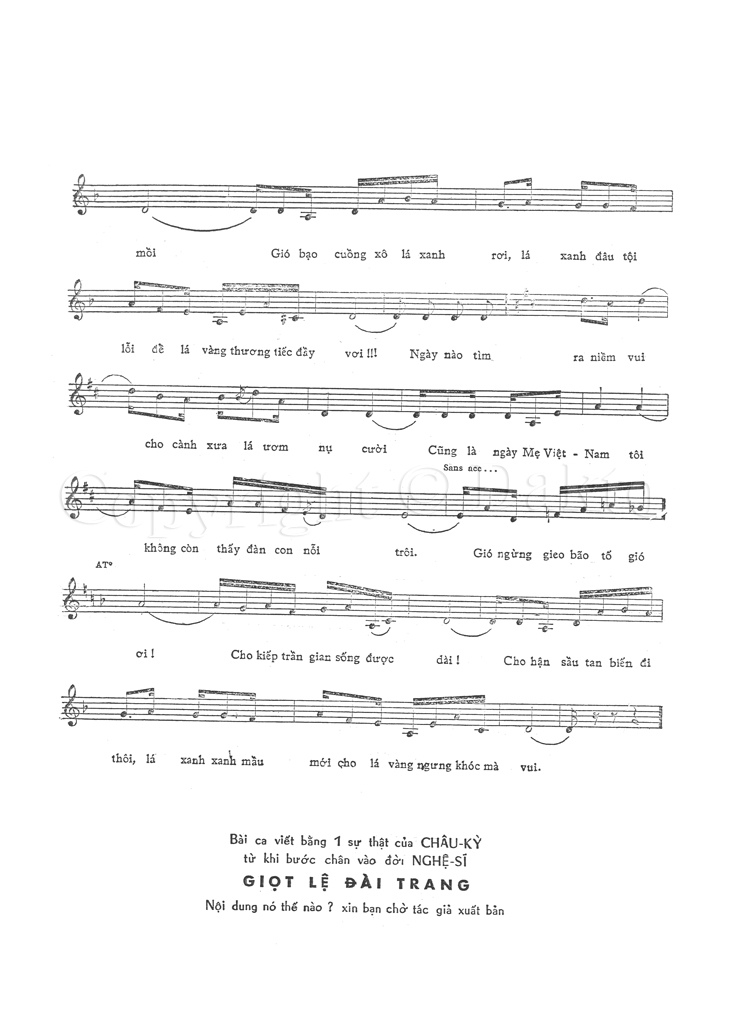 Sheet nhạc Lá vàng khóc lá xanh rơi - Trang 2
