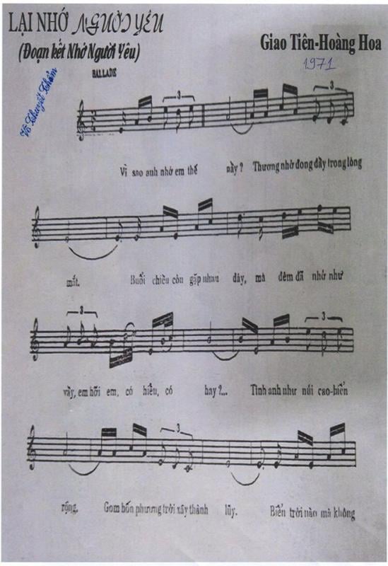 Sheet nhạc Lại nhớ người yêu - Trang 1