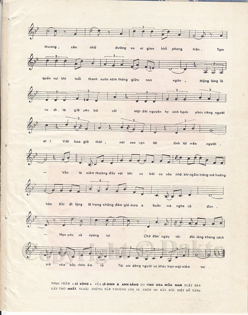 Sheet nhạc Lẻ bóng - Trang 3