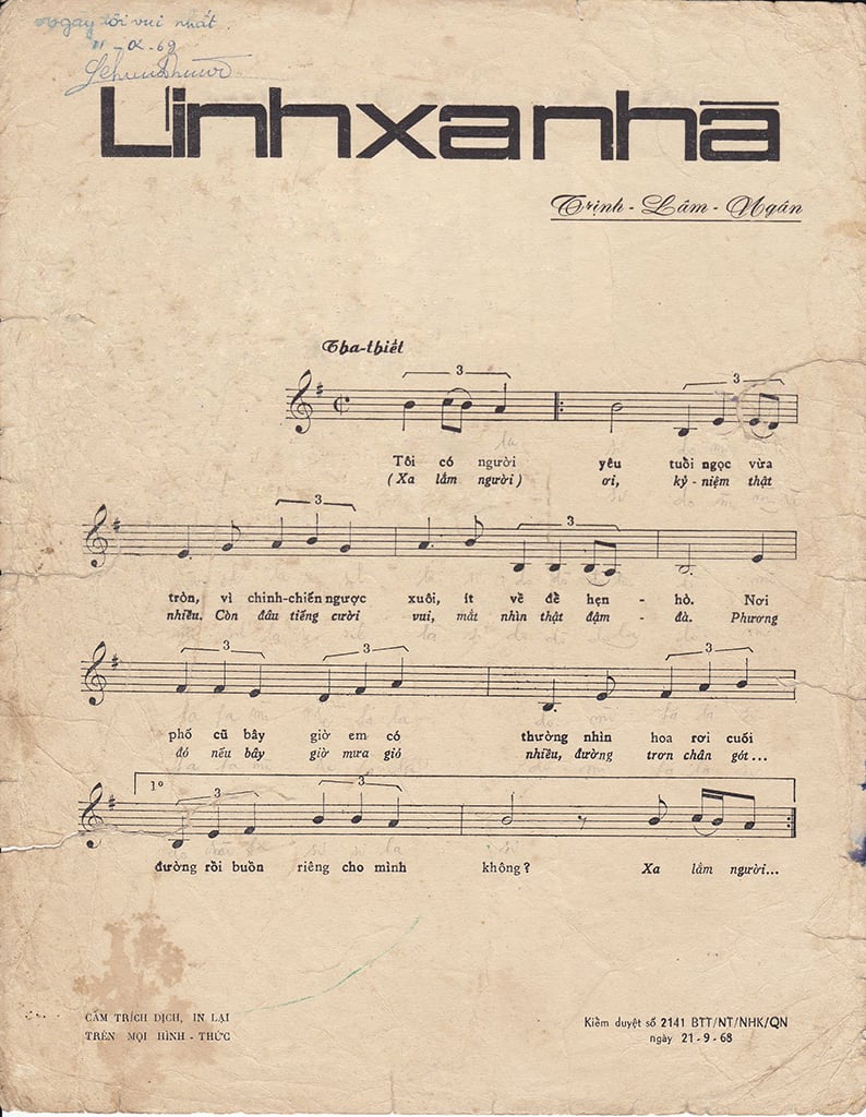 Sheet nhạc Lính xa nhà - Trang 2