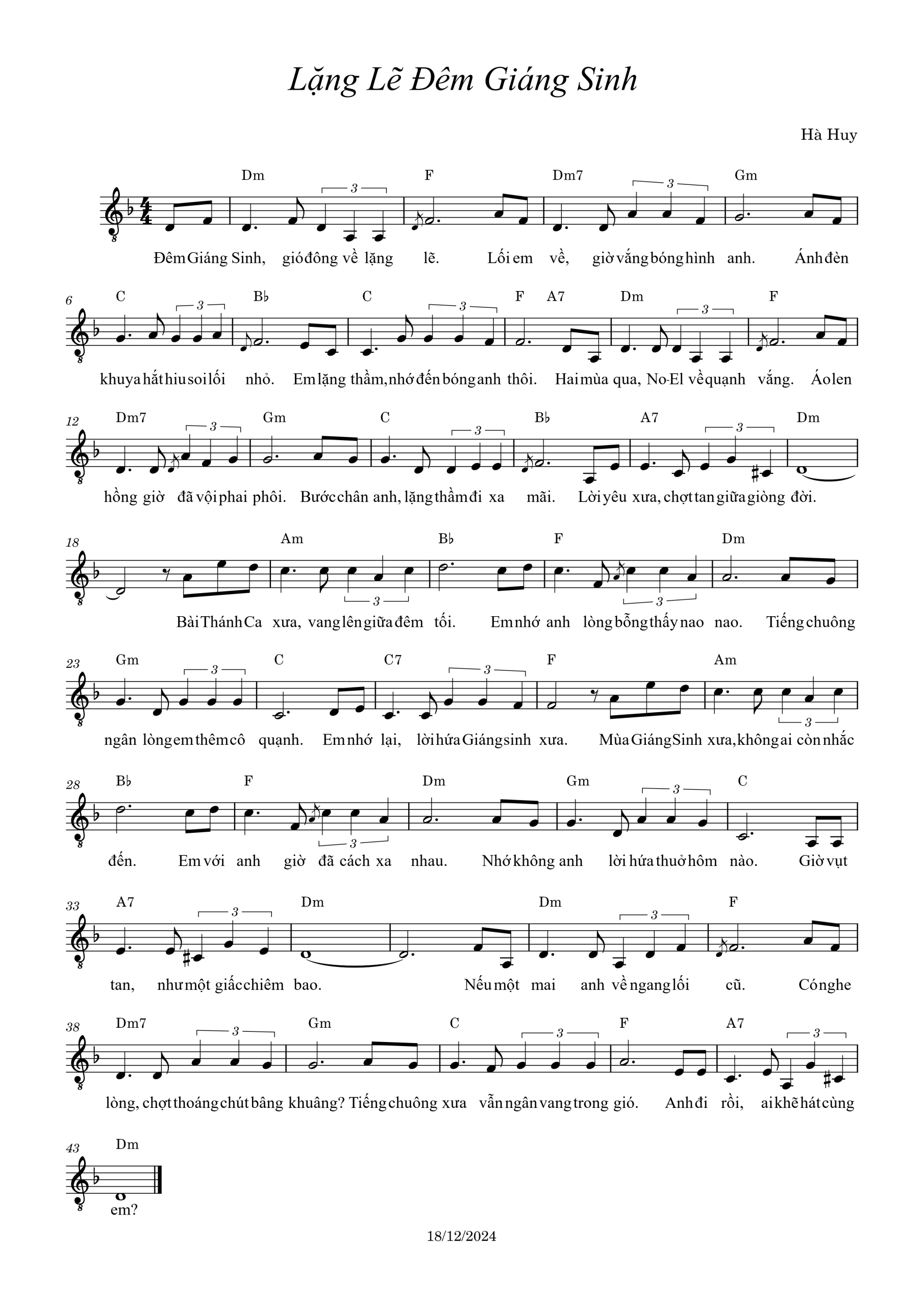 Sheet nhạc Lặng lẽ đêm Giáng Sinh - Trang 1