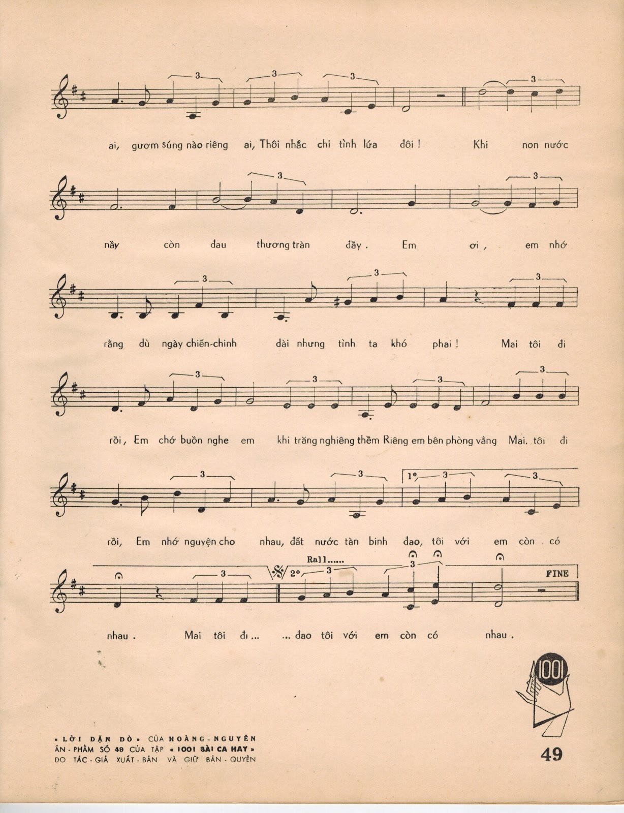 Sheet nhạc Lời dặn dò - Trang 3