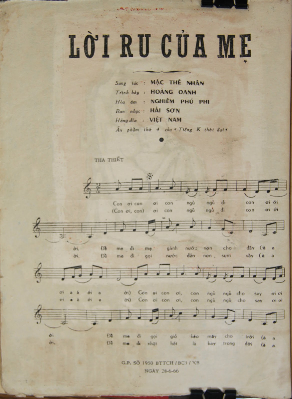 Sheet nhạc Lời ru của mẹ - Trang 2