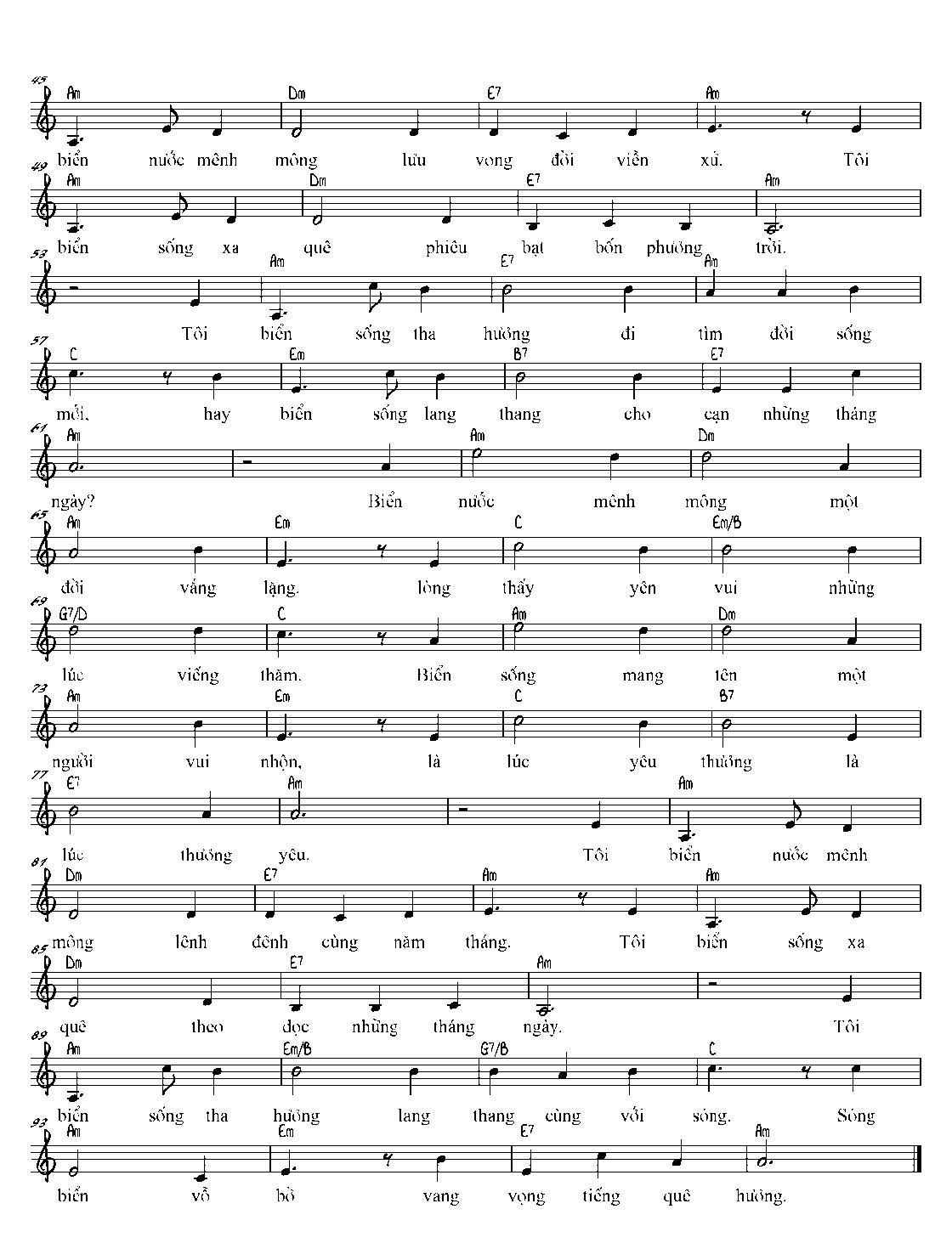 Sheet nhạc Lời tường trình của biển - Trang 2