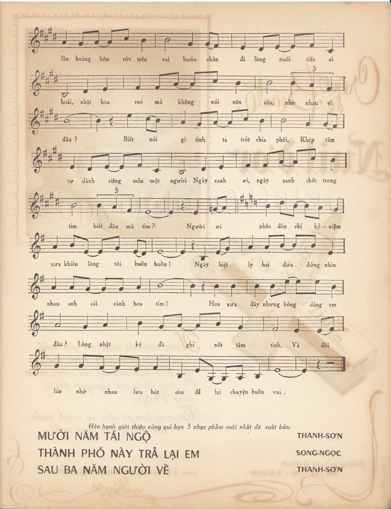 Sheet nhạc Lưu bút ngày xanh - Trang 3