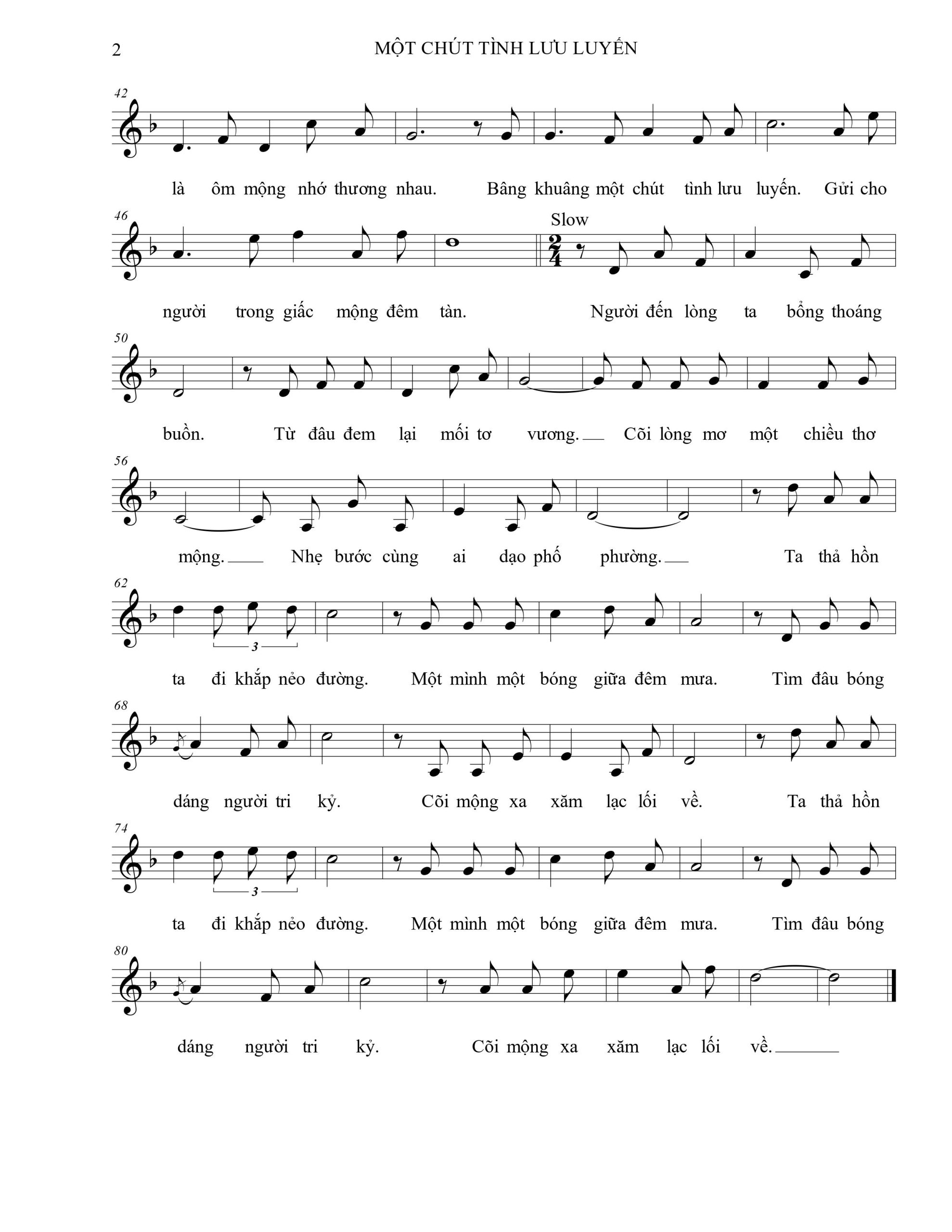 Sheet nhạc Một chút tình lưu luyến - Trang 2