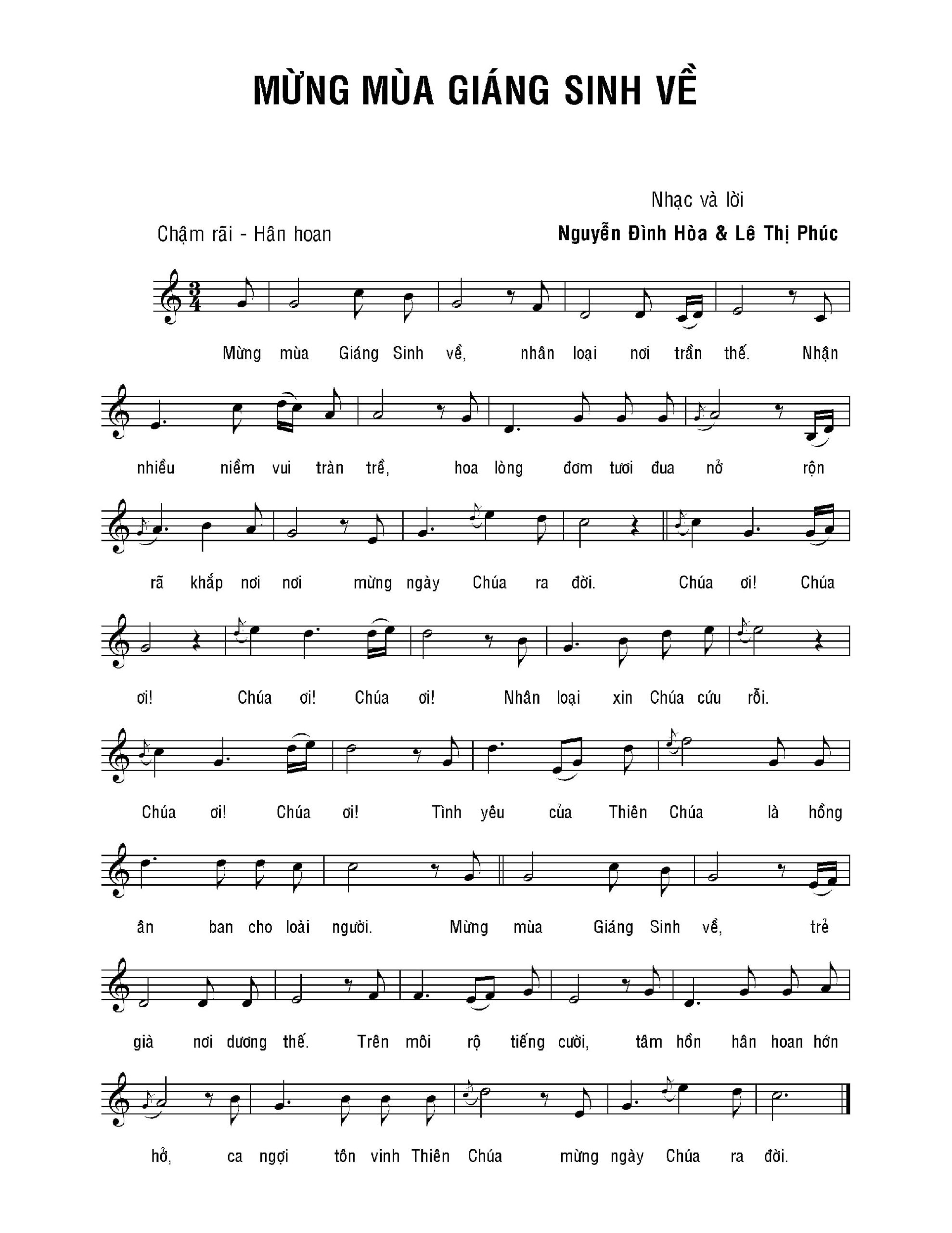 Sheet nhạc Mừng mùa Giáng sinh về - Trang 1
