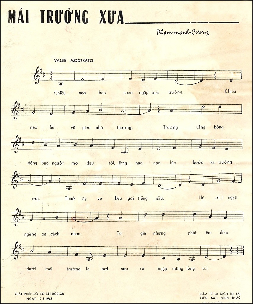 Sheet nhạc Mái trường xưa - Trang 2