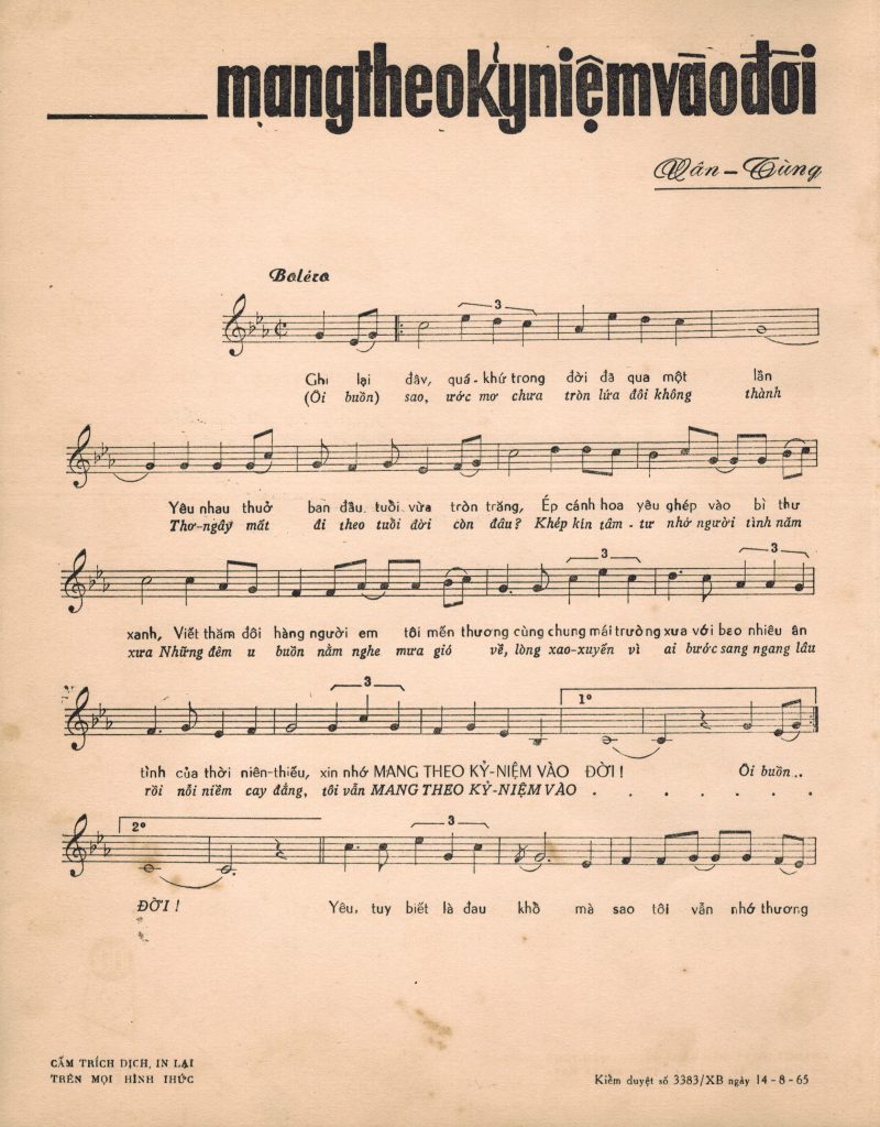 Sheet nhạc Mang theo kỷ niệm vào đời - Trang 2