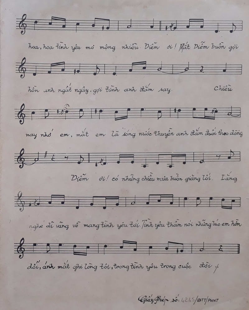 Sheet nhạc Mắt Diễm buồn - Trang 3