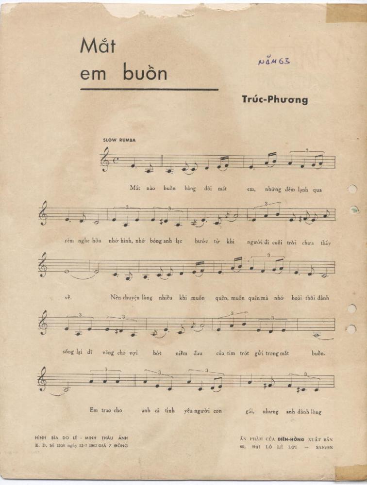 Sheet nhạc Mắt em buồn - Trang 2