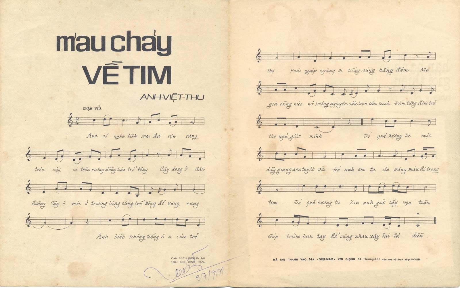 Sheet nhạc Máu chảy về tim - Trang 2