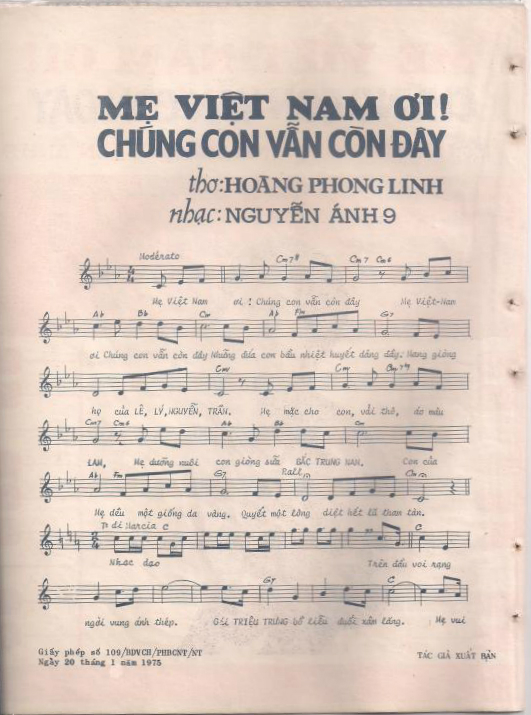 Sheet nhạc Mẹ Việt Nam ơi - Trang 2