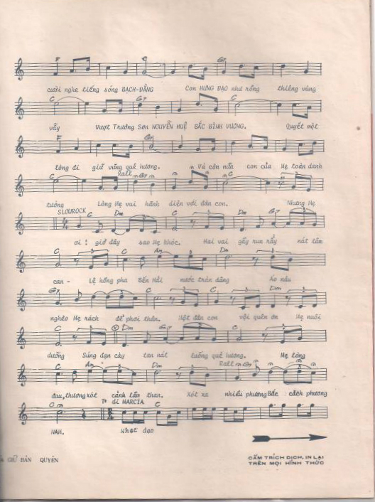 Sheet nhạc Mẹ Việt Nam ơi - Trang 3