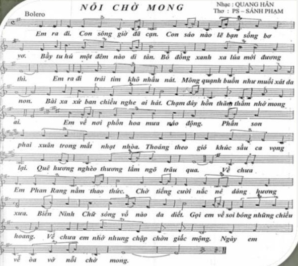 Sheet nhạc Nỗi chờ mong - Trang 2