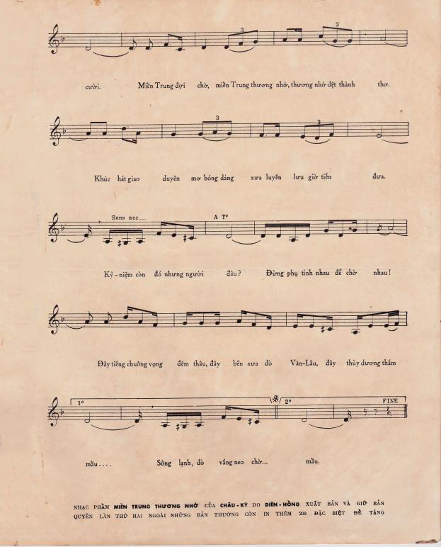 Sheet nhạc Miền Trung thương nhớ - Trang 3