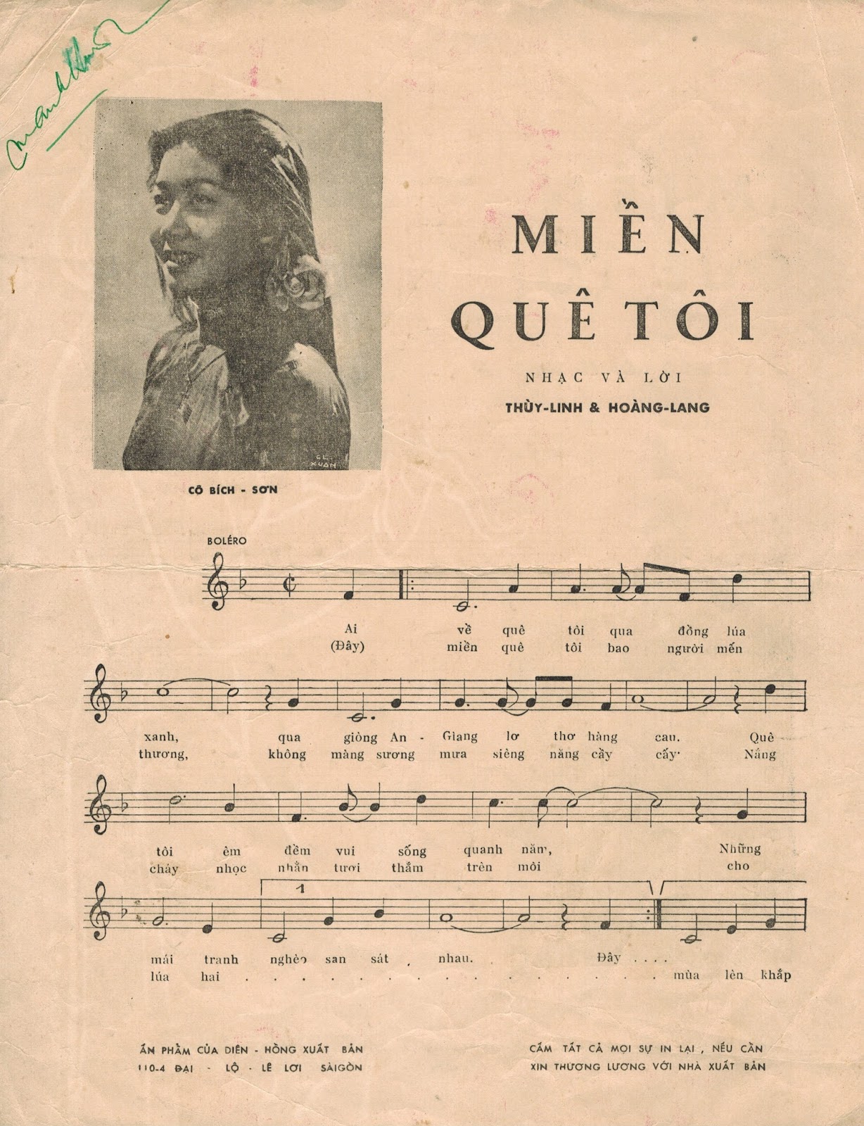 Sheet nhạc Miền quê tôi - Trang 2