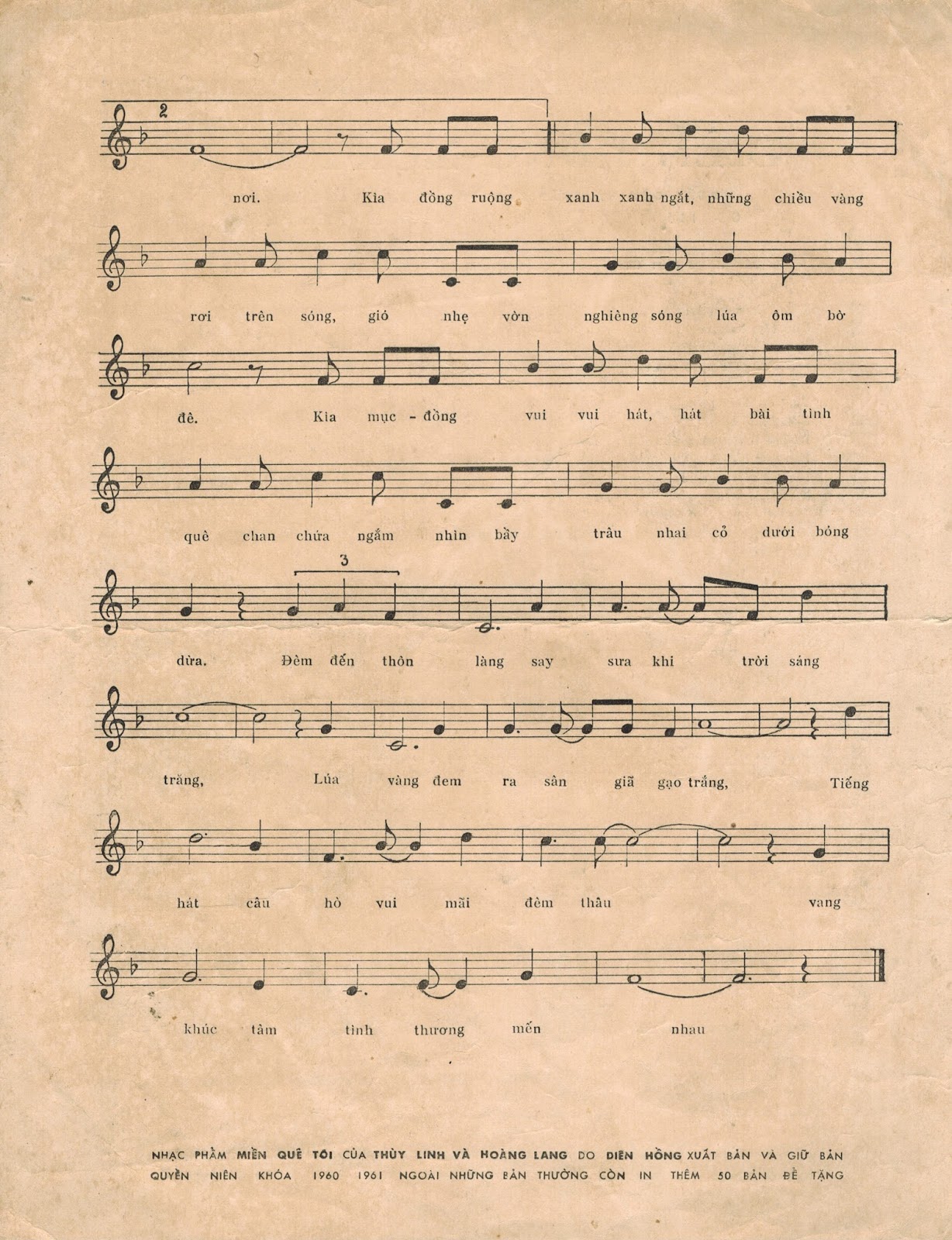 Sheet nhạc Miền quê tôi - Trang 3