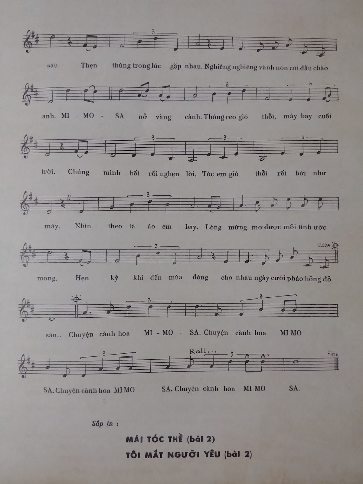 Sheet nhạc Chuyện cành hoa mimosa - Trang 3