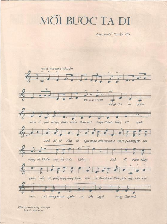 Sheet nhạc Mỗi bước ta đi - Trang 2