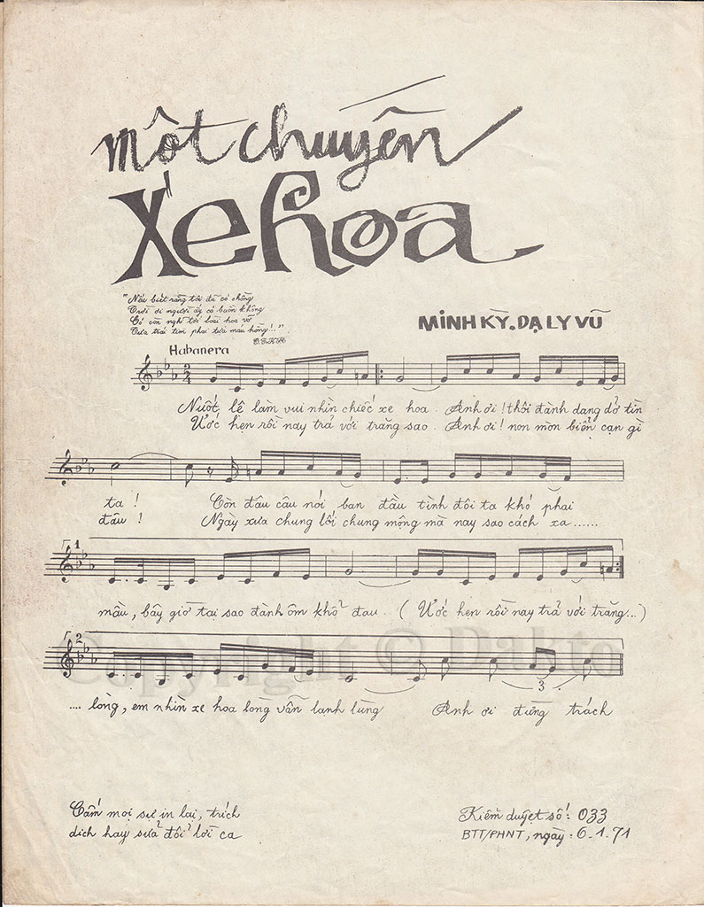 Sheet nhạc Một chuyến xe hoa - Trang 2