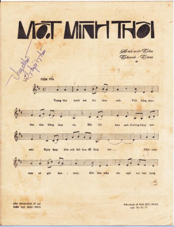 Sheet nhạc Một mình thôi - Trang 2