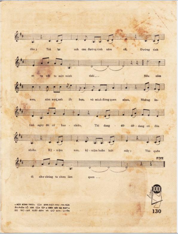 Sheet nhạc Một mình thôi - Trang 3