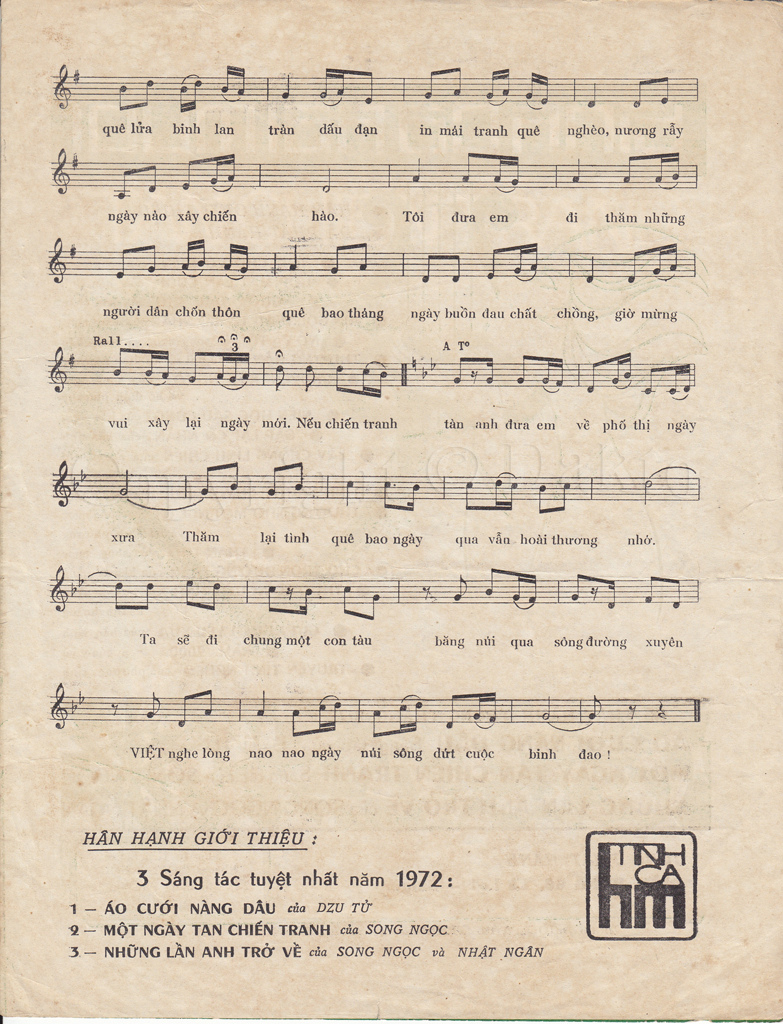 Sheet nhạc Một ngày tàn chiến tranh - Trang 3